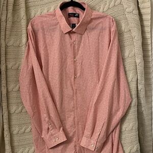 jf j.ferrar Men's Speckled Rose Button-Down Dress Shirt